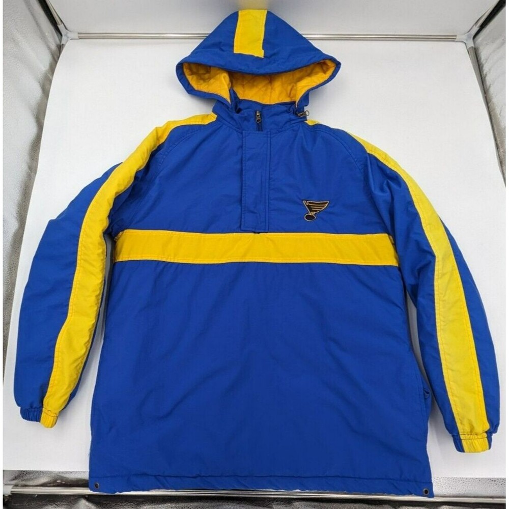 Vintage St Louis Blues Hockey Parka Coat Jacket NHL 90s‎ Hood Men's Size Small